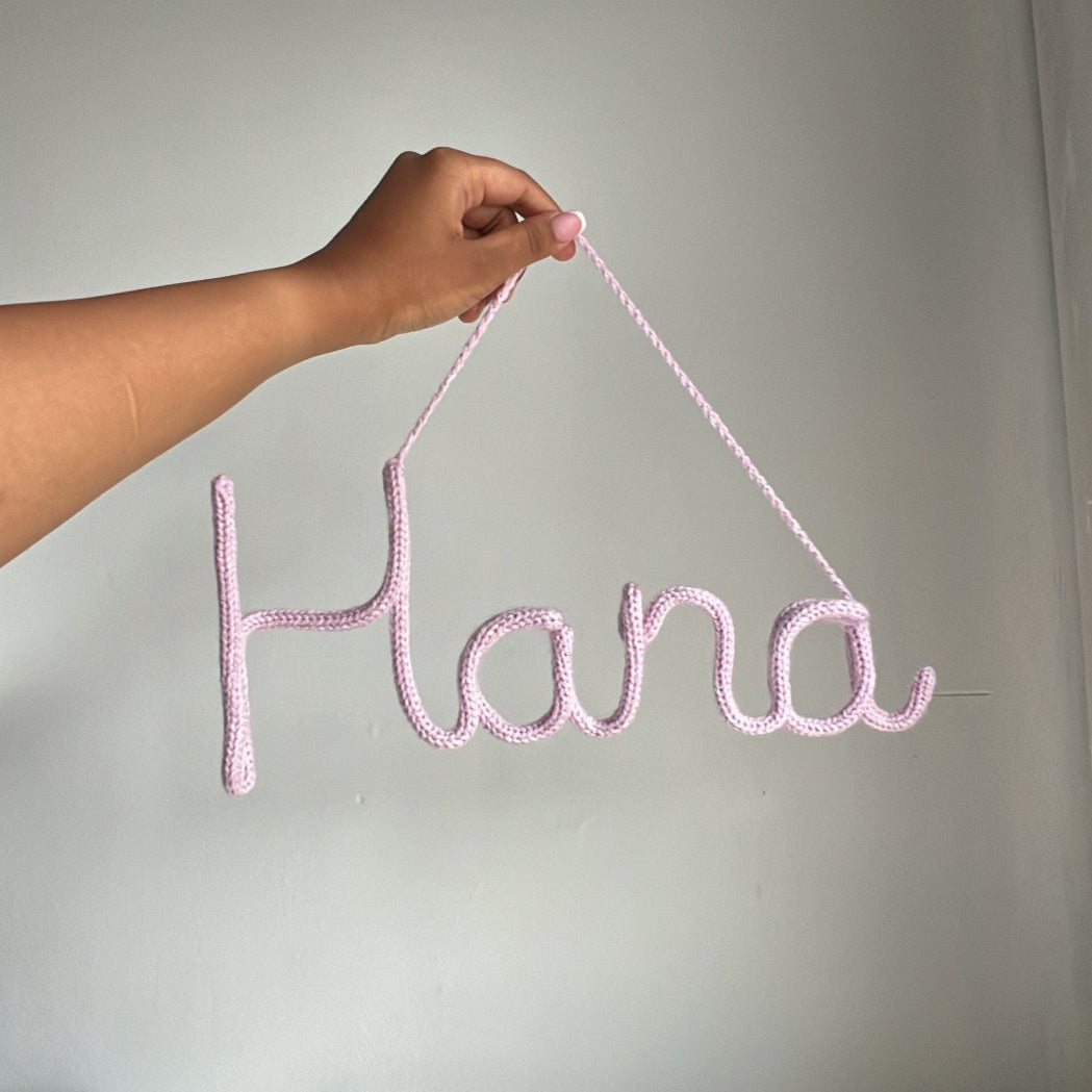 Knitted Name Sign
